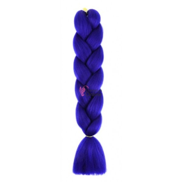 Coada de par afro impletita Premium  1 de 60 cm Albastru A29